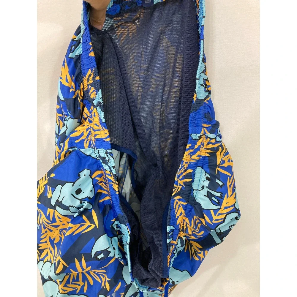 Vilebrequin Koala Print Swim Trunks 5XL Blue Yellow Moorea Board Shorts Vacation